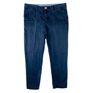 Banana Republic Navy Blue Stretch Chino Pants Womens Size 14 Tapered Leg Chinos